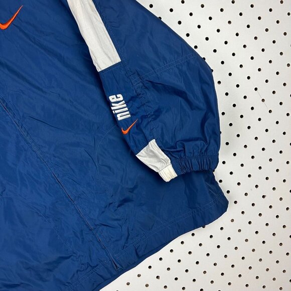 Vintage Nike Windbreaker Jacket Small Full Zip Blue Stitched Swoosh 90s Collar - Picture 3 of 6